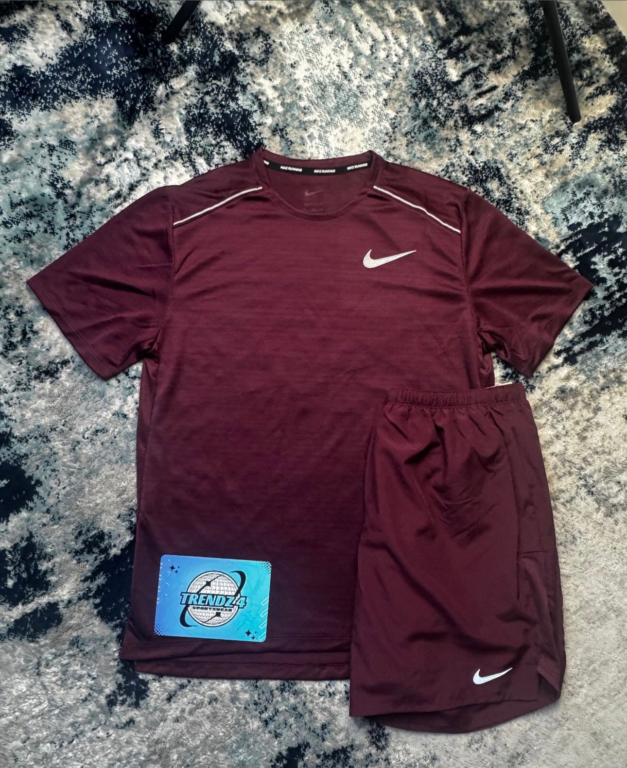Nike Miler Shorts Set - Burgundy