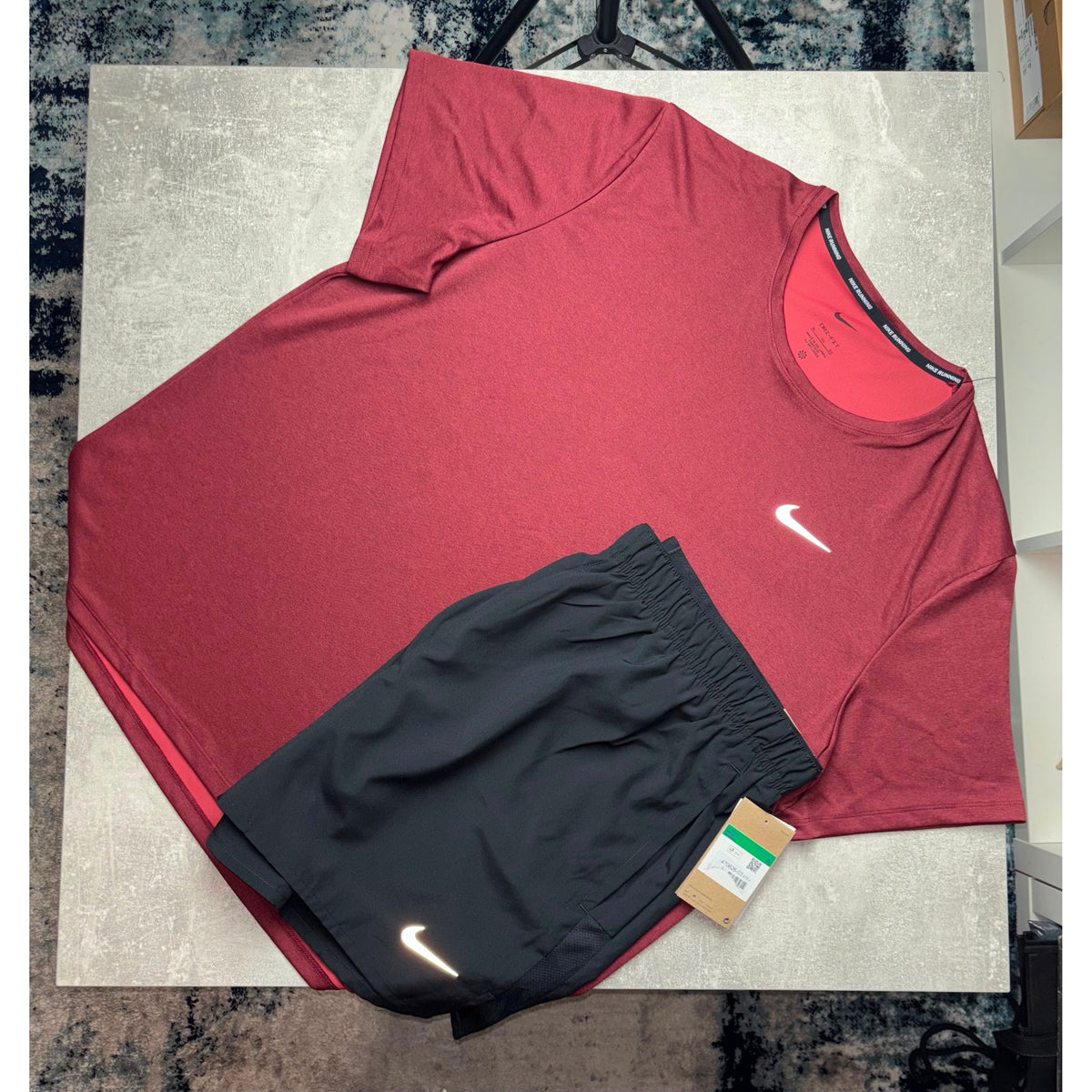 Nike Shorts Set - Burgundy & Black