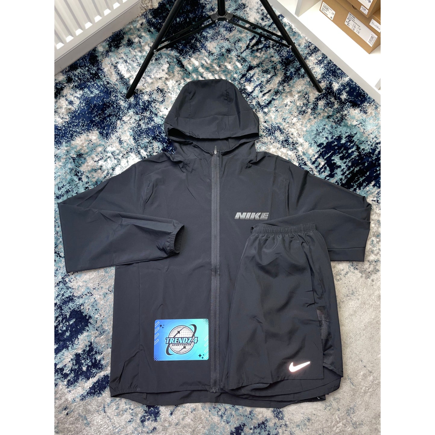 Nike Windbreaker Shorts Set - Black