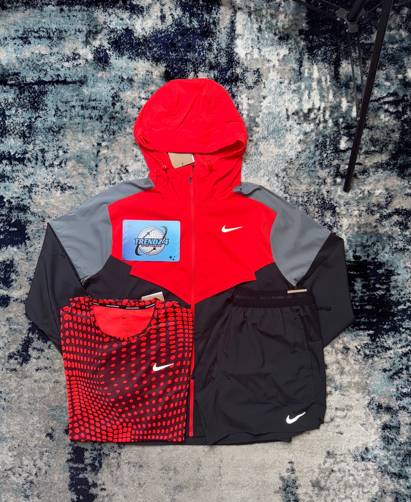 Nike Windbreaker 3 Piece Set - Crimson/Black