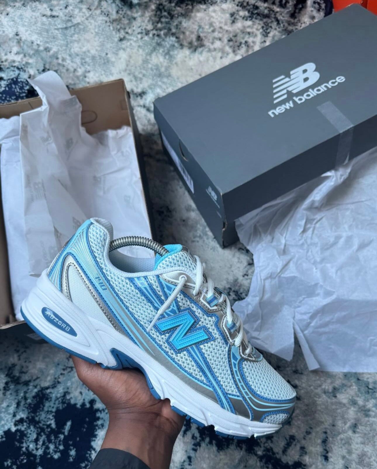 New Balance 740 - Blue Agate White