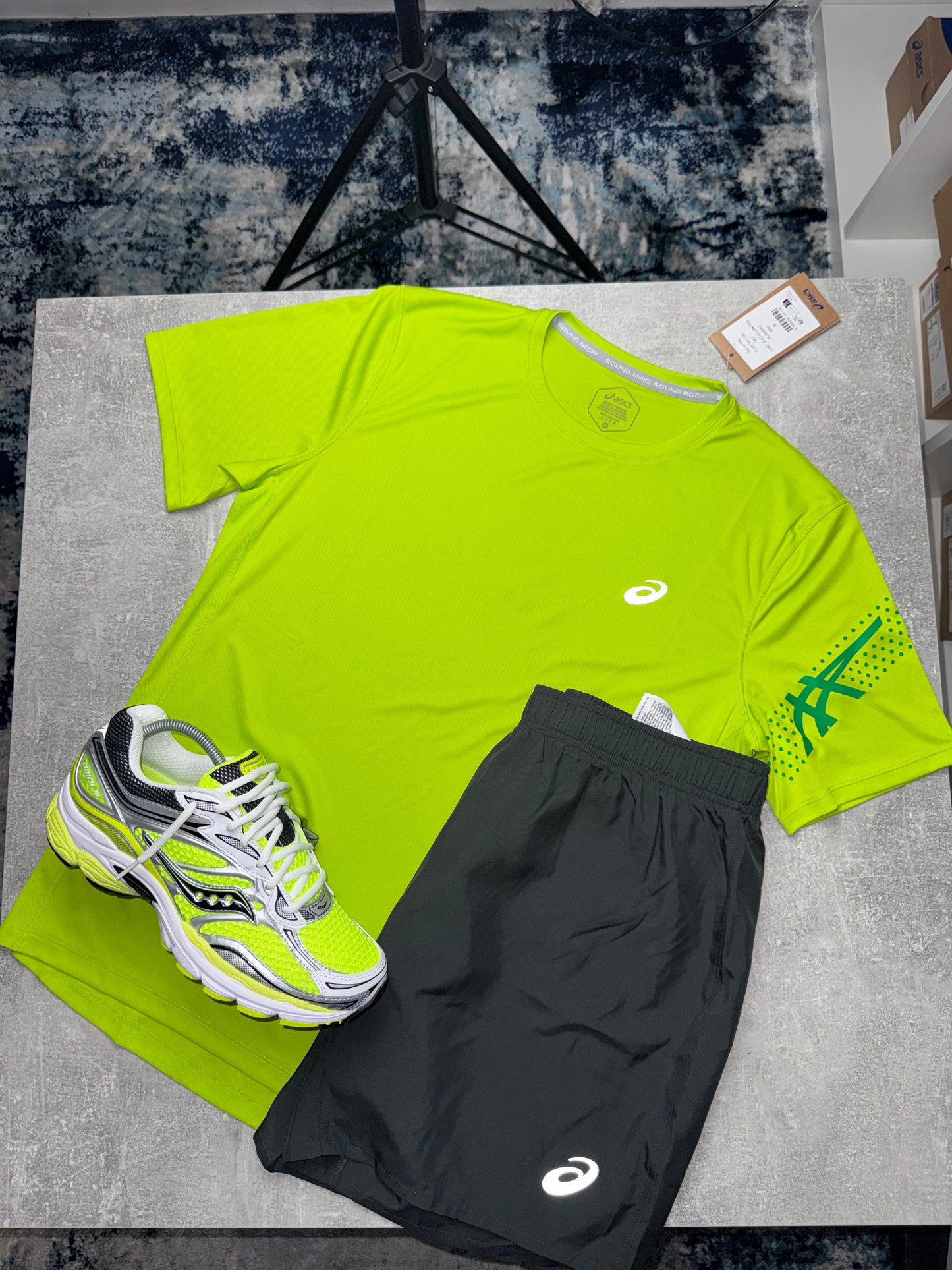 Asics Shorts Set - Neon & Black