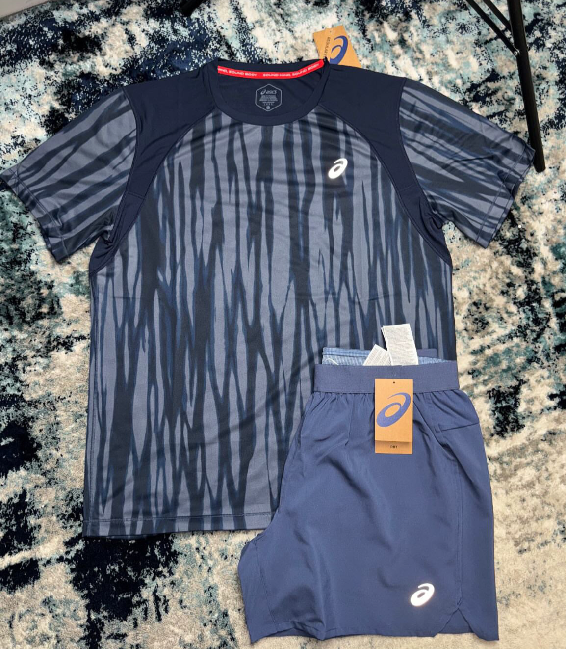 Asics Road All Over Print Short Set