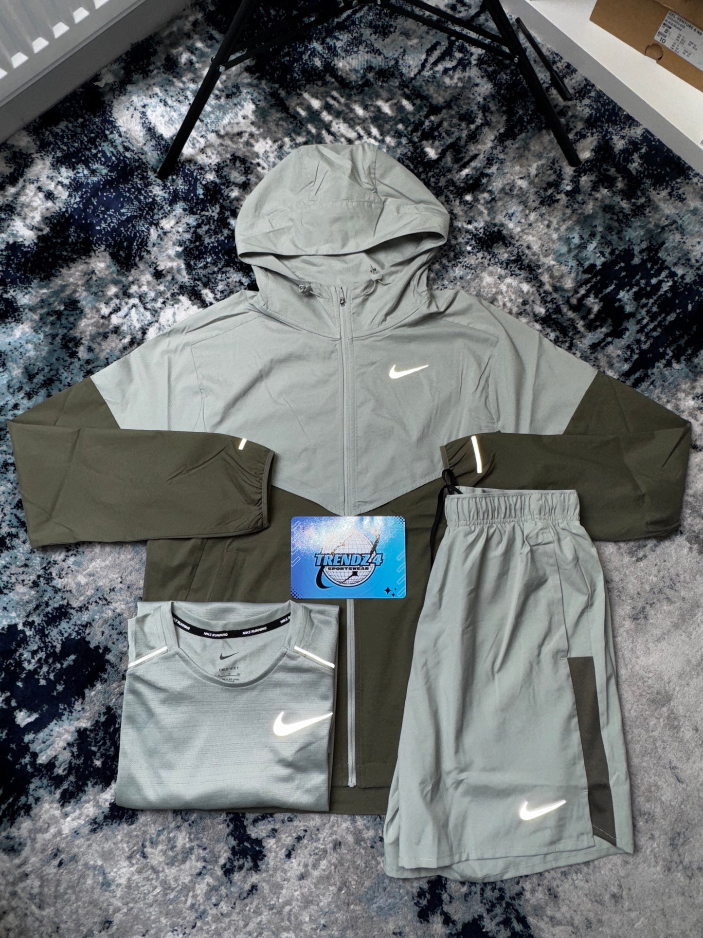 Nike 3 Piece Windbreaker Shorts Set - Jade Horizon