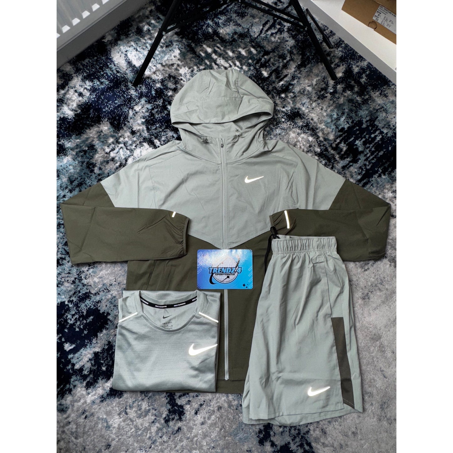 Nike 3 Piece Windbreaker Shorts Set - Jade Horizon