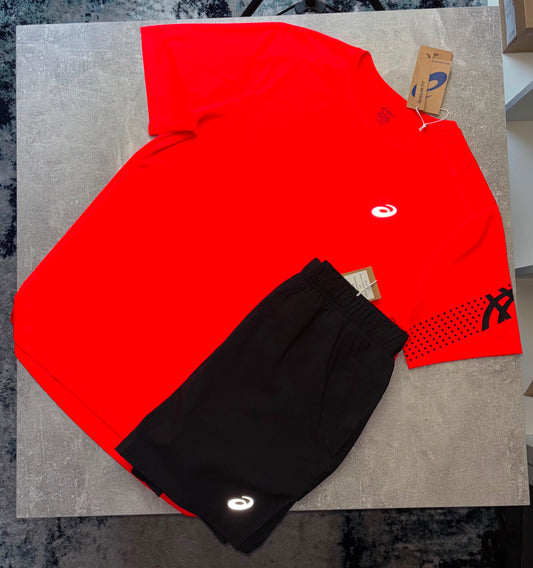 ASICS ICON SHORT SET - CRIMSON RED