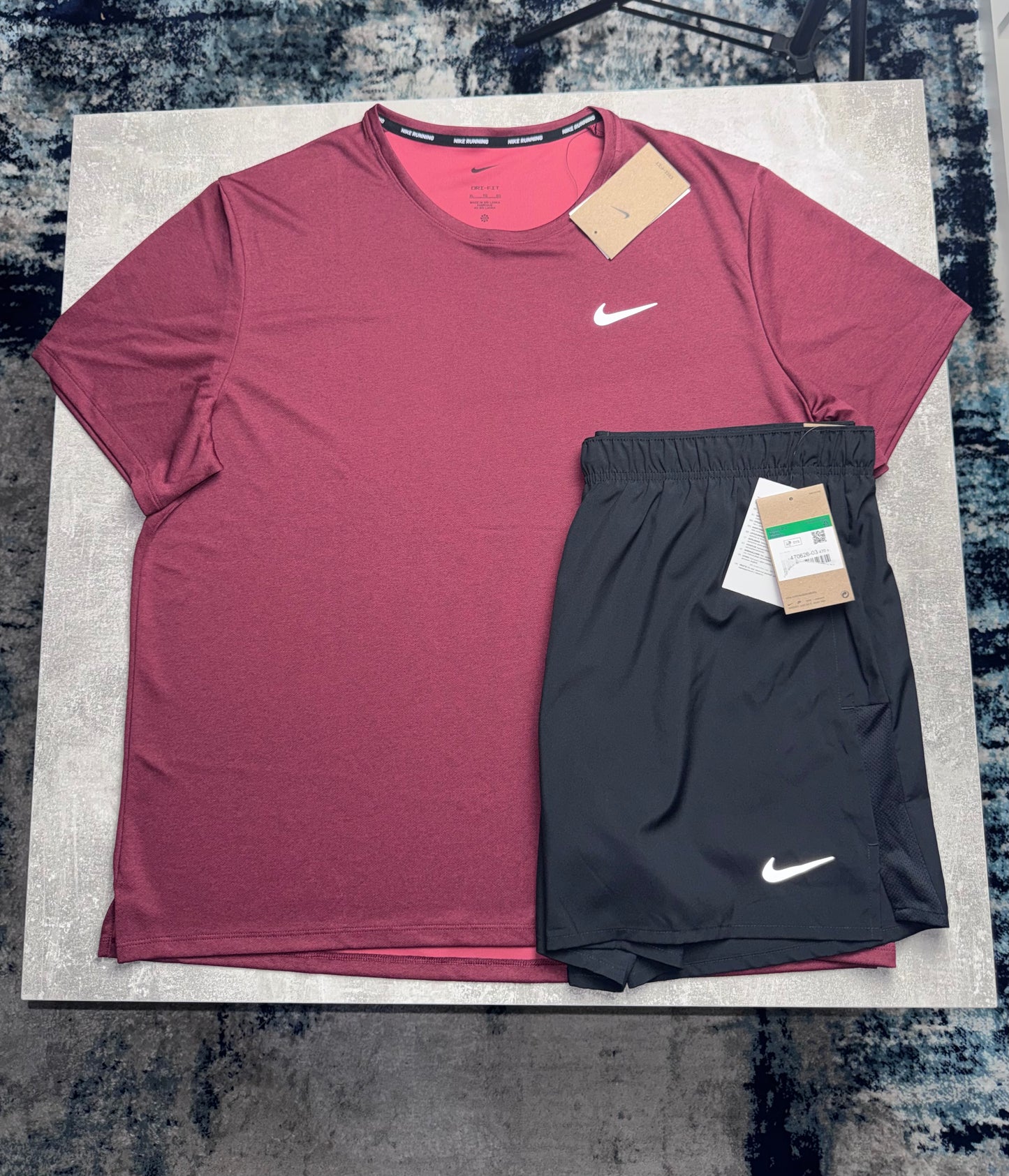 Nike Shorts Set - Burgundy & Black