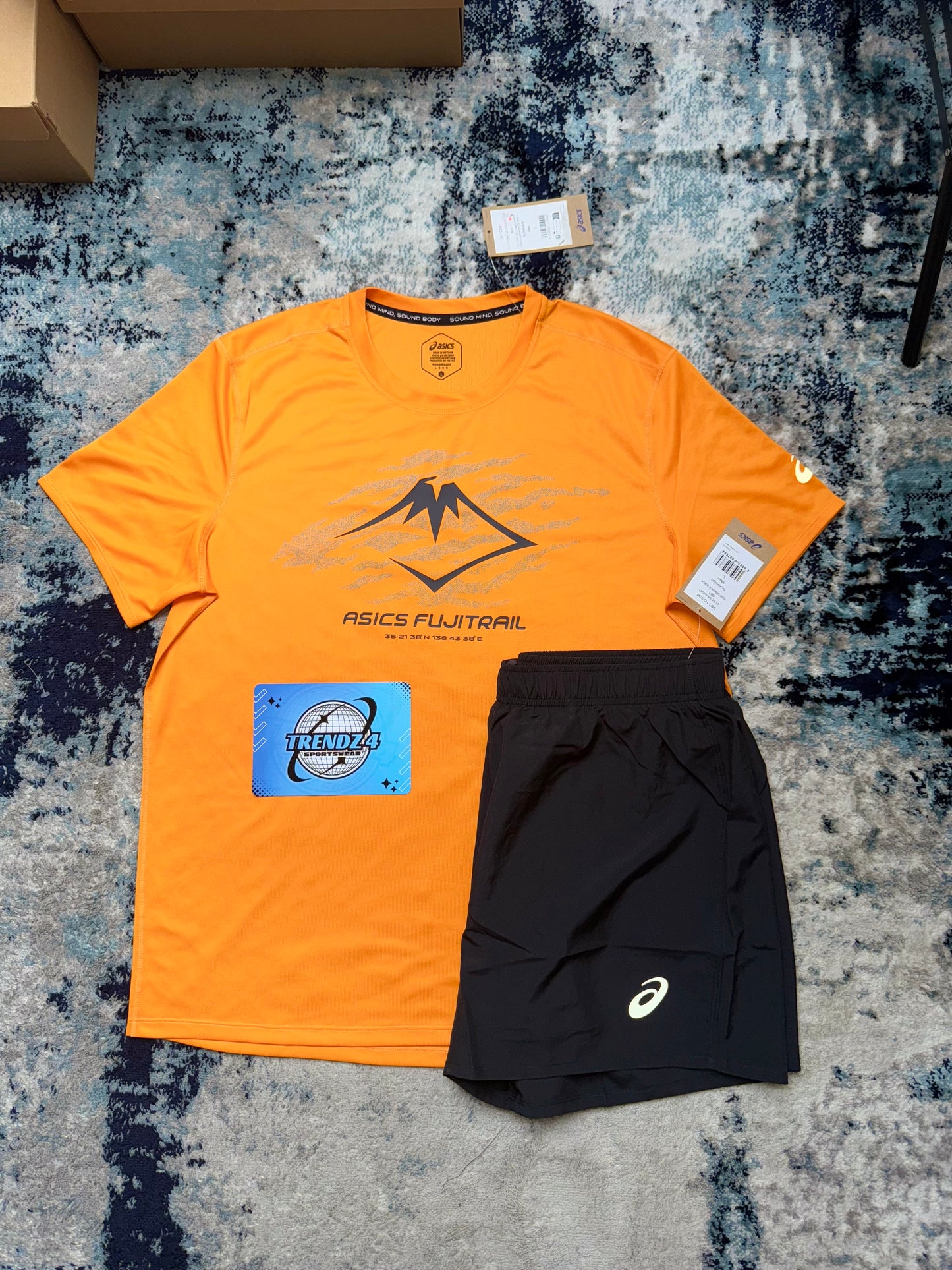 Asics Fujitrail Shorts Set - Orange/Black