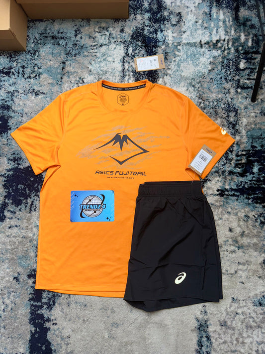 Asics Fujitrail Shorts Set - Orange/Black