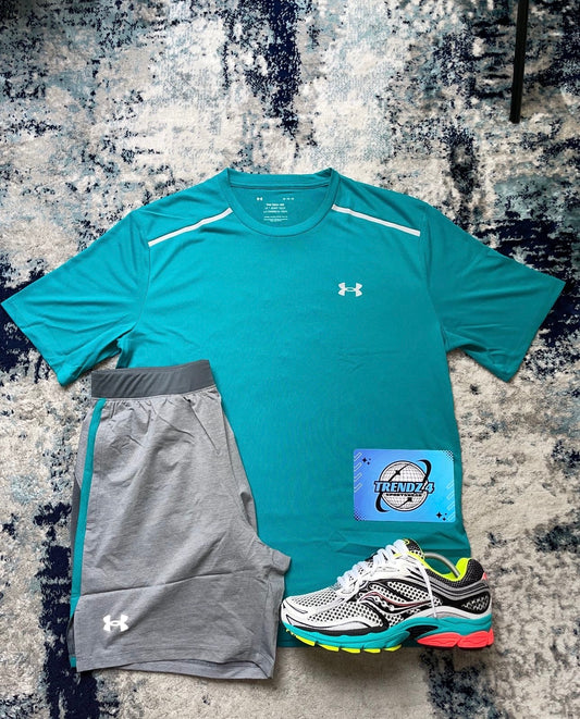 Under Armour Grey / Caribbean Clean Launch Short Set