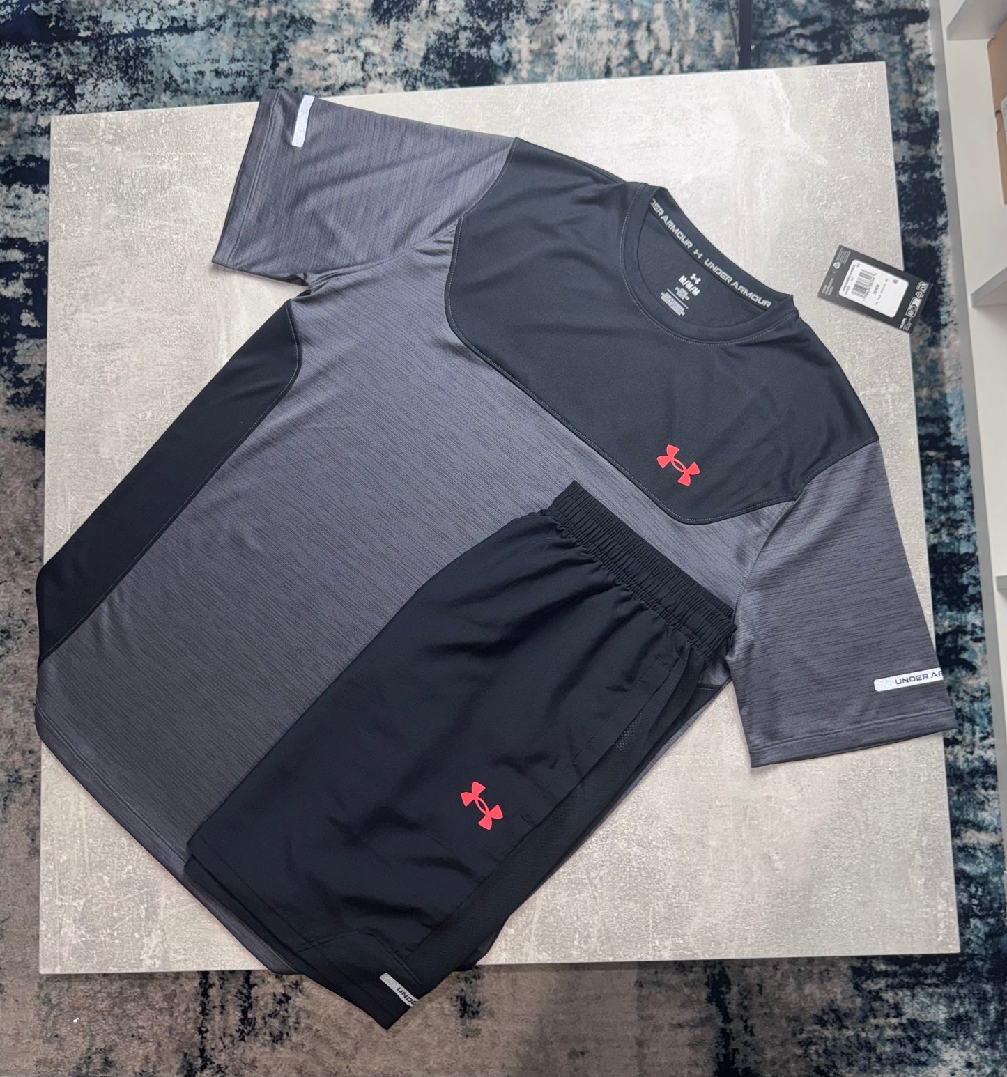 Under Armour Tech Utility Short Set - Black/Grey/Red