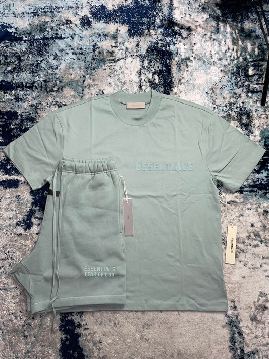 FEAR OF GOD ESSENTIAL SHORTS SET - SYCAMORE