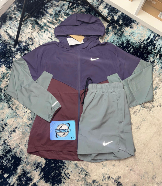 Nike UV Windbreaker Shorts Set - Dark Raisin